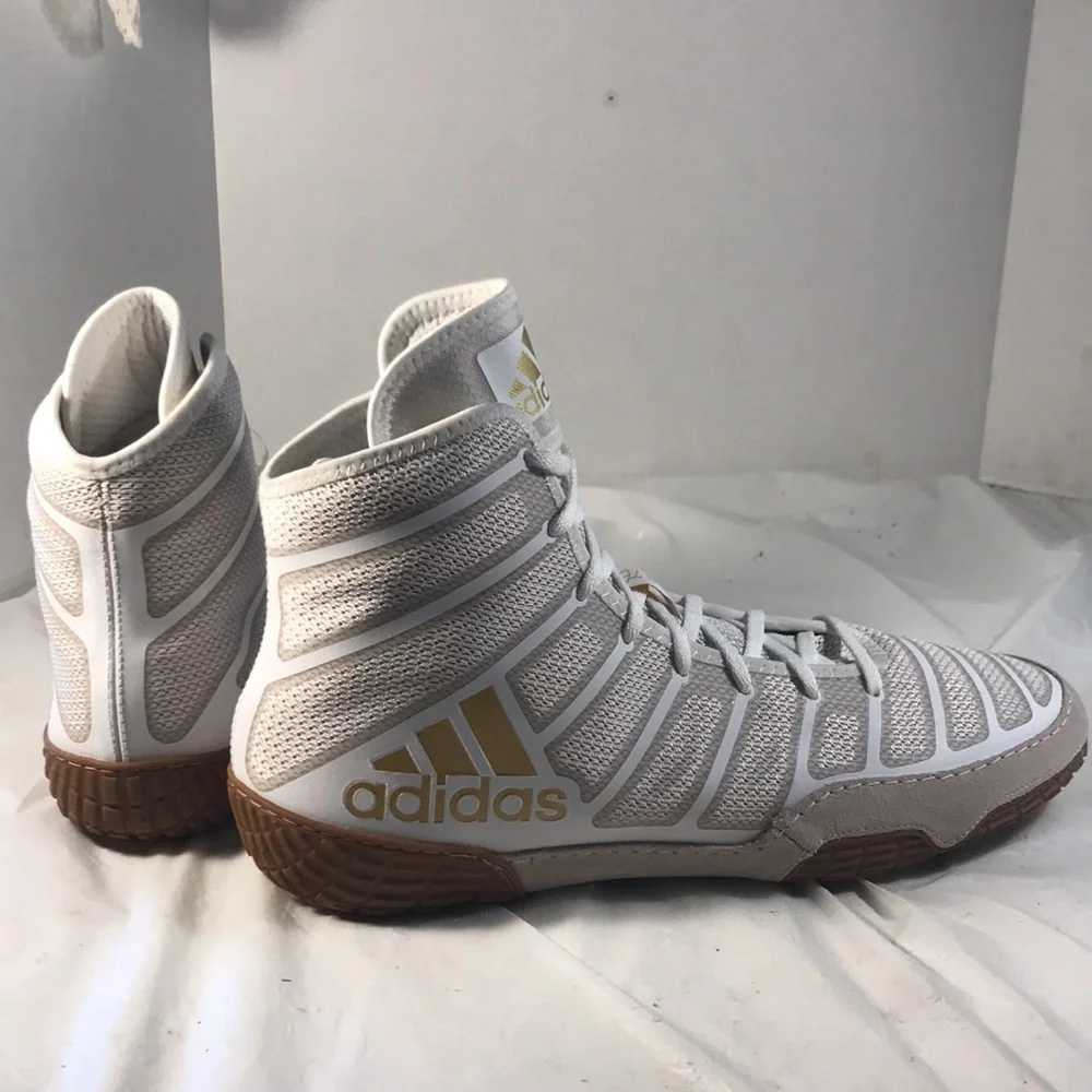 NWT Adidas AdiZero Varner 2 Men’s White Logo Limited Edition Wrestling Shoes